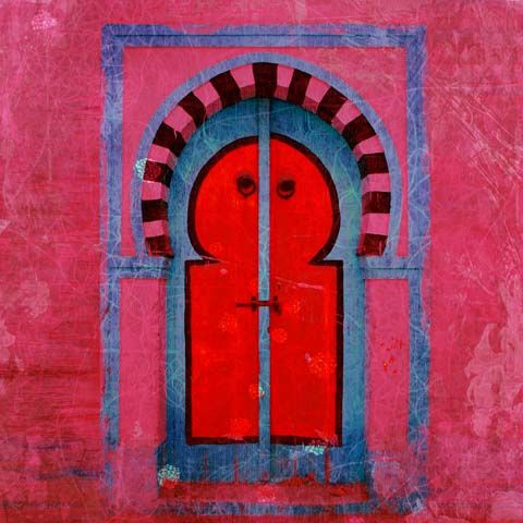 rundvlees rietje Verborgen Marokkaanse Schilderij Poort Roze | Safaary