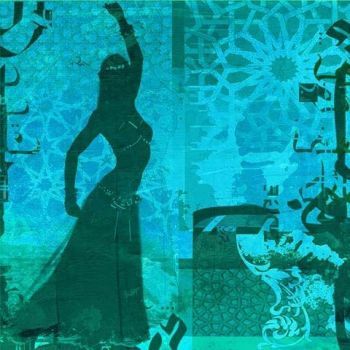 Arabische Schilderij Buikdanseres Blauw