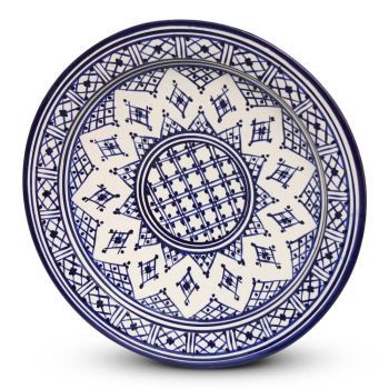 Marokkaanse Bord Blauw Zerbia Ø 35 x 5cm
