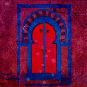 Marokkaanse Schilderij Poort Fuchsia Roze