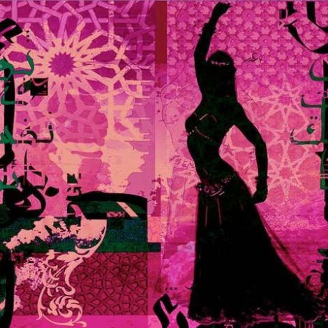 Arabische Schilderij Buikdanseres Roze