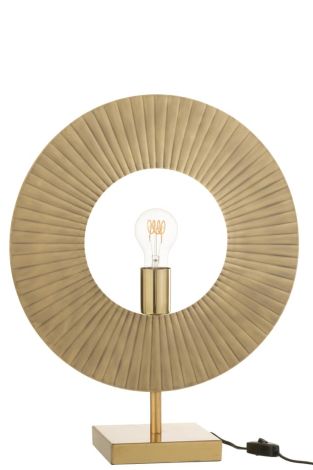 J-Line Lamp Cirkel met Groeven Metaal Goud
