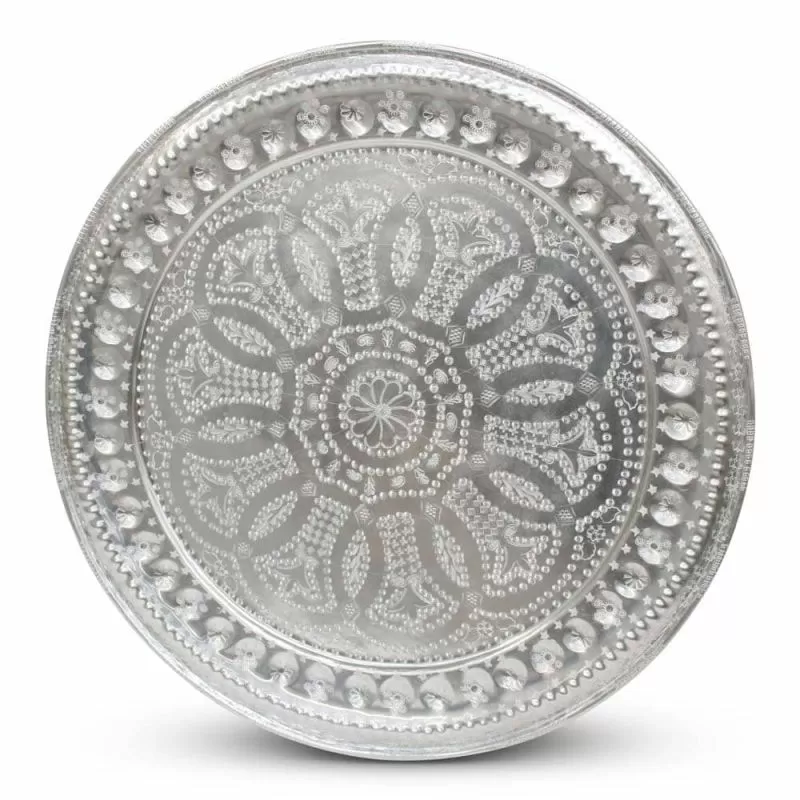 tong Uitstekend Malen Marokkaanse Dienblad Zilver Ø 60cm Sabir | Safaary