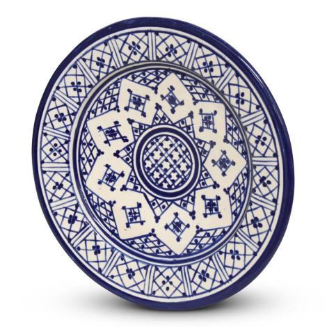 Marokkaanse Bord Blauw Zerbia Ø 26 x 4cm