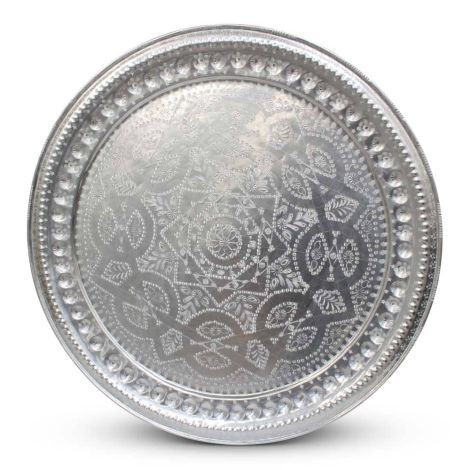 Marokkaanse Dienblad Zilver Ø 70cm Calla