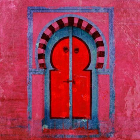 Marokkaanse Schilderij Poort Roze