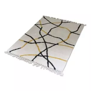 Marokkaanse Berber Vloerkleed Zwart-Geel