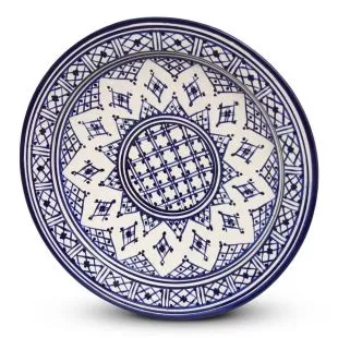 Marokkaanse Bord Blauw Zerbia Ø 35 x 5cm