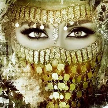 Arabisch schilderij Arabische vrouw goud
