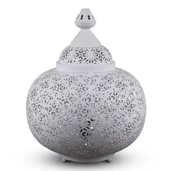 Egyptische Tafellamp Loubna Wit Ø 33 x 40cm