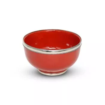 Kom Rood met Metaalring Ø 13 x 8cm