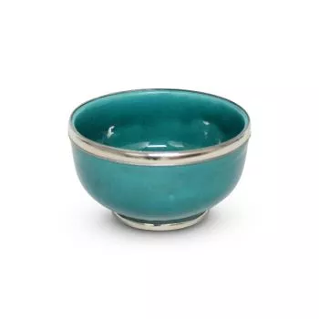 Kom Turquoise met Metaalring Ø 13 x 8cm