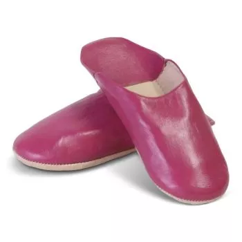 Marokkaanse Babouche Leer Fuchsia