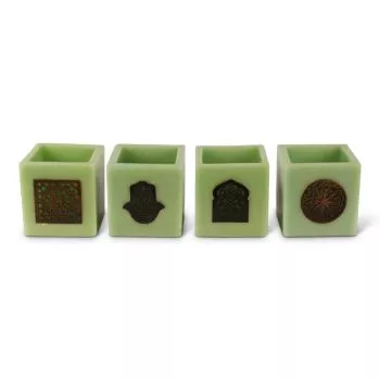 Marokkaanse Kaarslichthouder Groen Ø 12 x 12cm