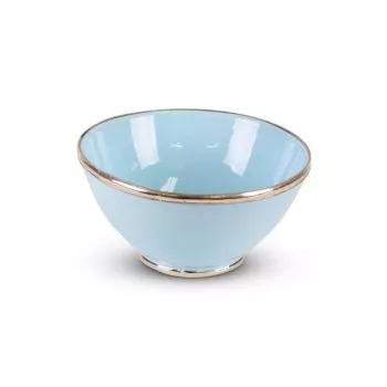 Marokkaanse Kom Blauw met Metaal Ø 20 x 10cm