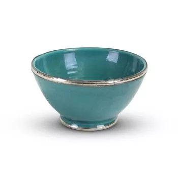 Marokkaanse Kom Terquoise met Metaal Ø 20 x 10cm