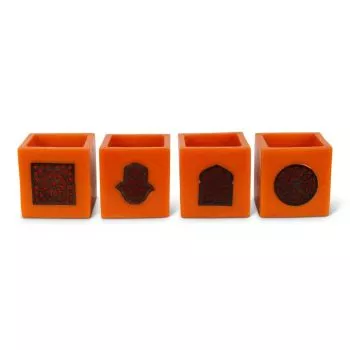 Marokkaanse Waxinelichthouder Oranje Ø 12 x 12cm