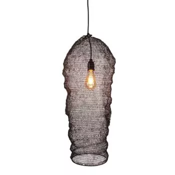 Oosterse Hanglamp Gaas Nidum Mat Zwart Long Ø 32 x 65cm