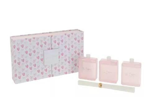 J-Line Doos met 3 Geurolie en Stokjes Roze Je T'aime