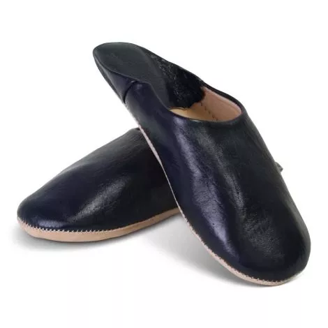 Marokkaanse Babouche Leer Donkerblauw