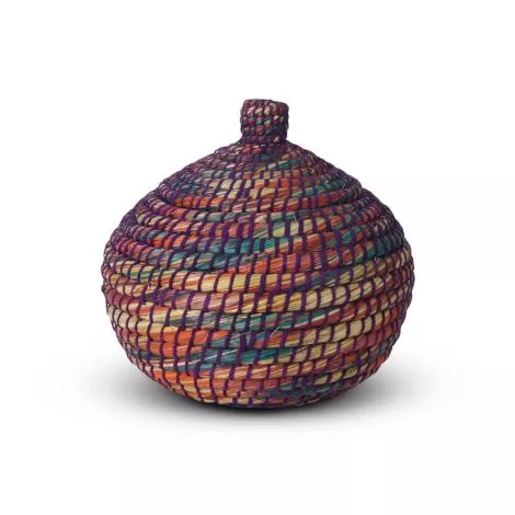 Opbergmand met Deksel van Zeegras Fuchsia Basket